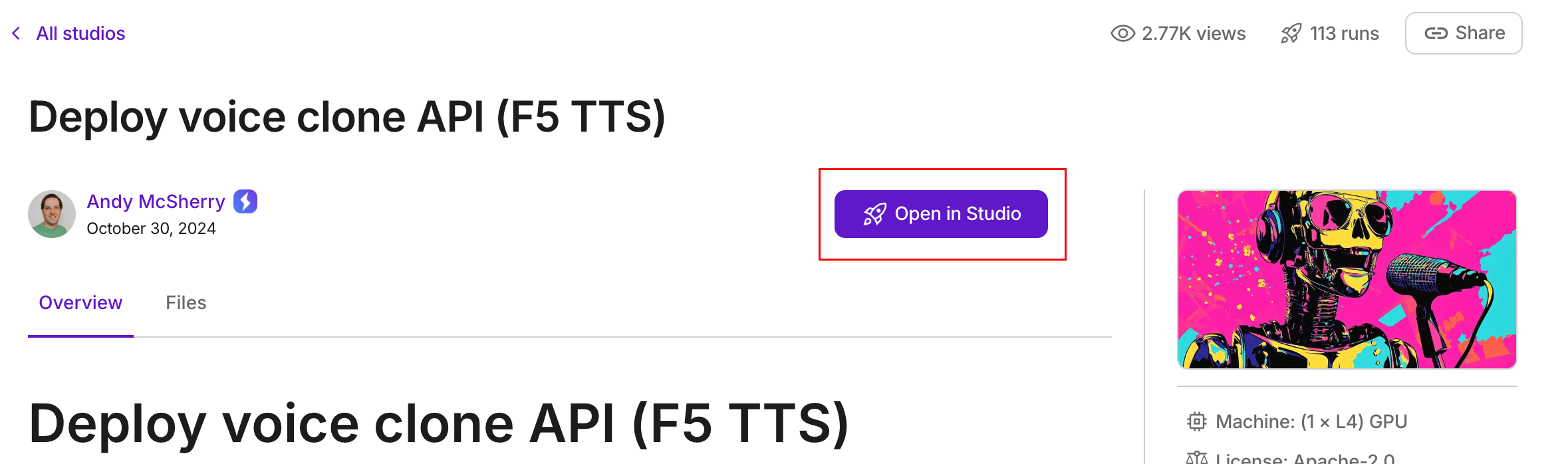 使用 Lightning AI 和 F5 TTS 实现轻松云端语音克隆：从入门到部署 配图 3